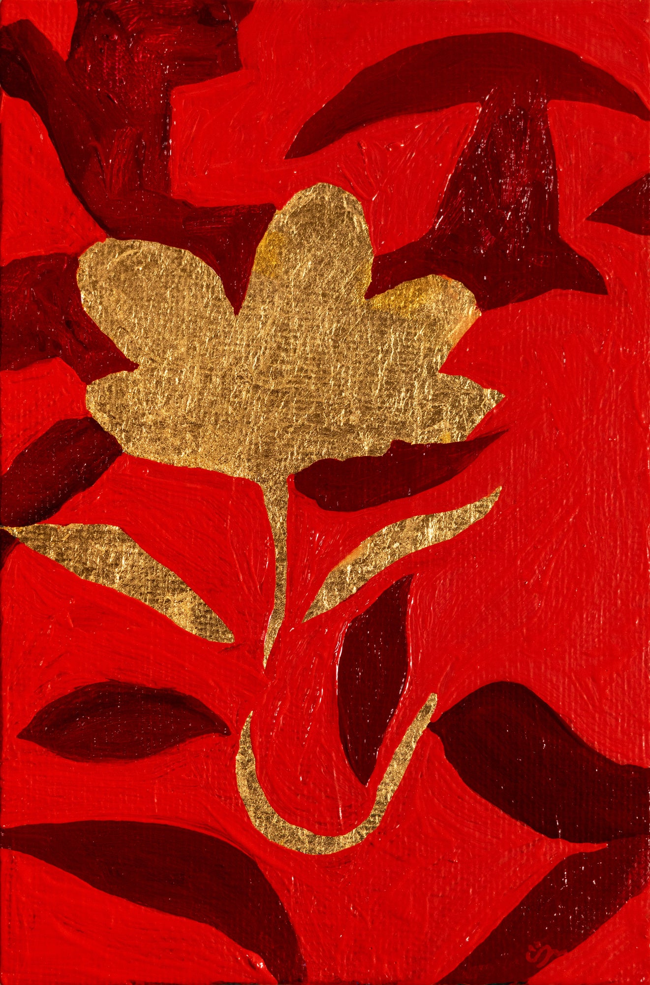 24K Flower Postcard