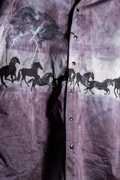 Caballos Hand Painted Button Up